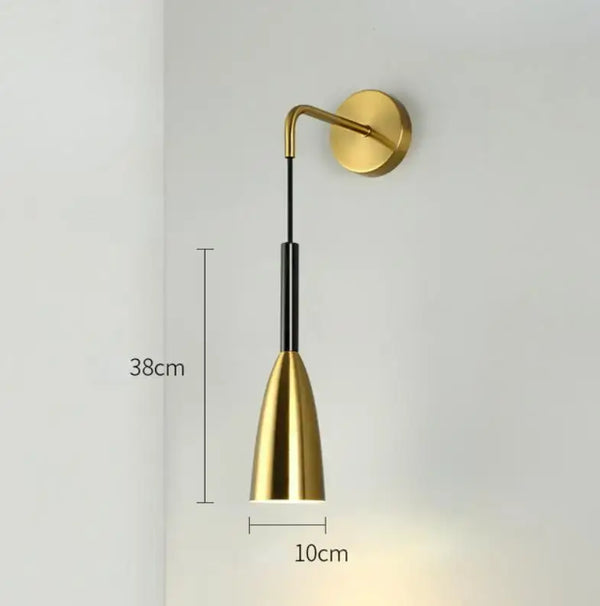 Gold Wall Mounted Spot in Brass and Black Colours with a sleek design, ideal for contemporary interiors.