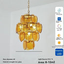 Tiered Glass Disc Chandelier in Nickel Finish