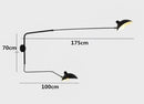 Swing Arm Nordic Loft Wall Lamp dimensions with sleek design and vintage charm.