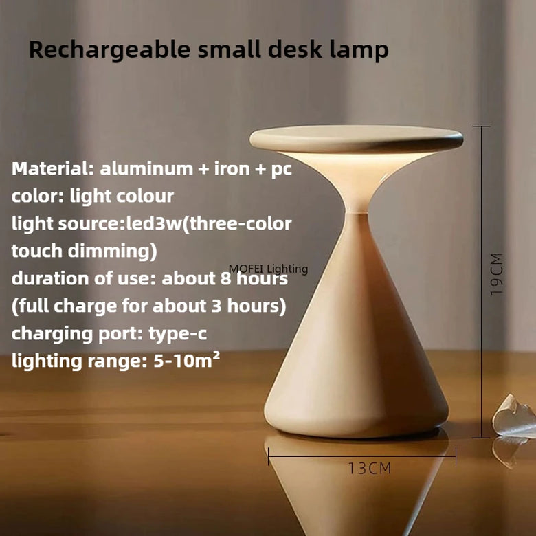 Designer Rechargeable Table Lamp for Bedroom Living Room Sofa Side Study Bedside Modern Luxurious High-end Feeling LED Light