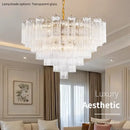 Murano Glass Tiered Chandelier with Gold Frame