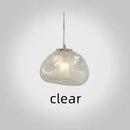 Nordic Cloud Glass Pendant Light – Smoky Grey Designer LED Chandelier in clear glass, artistic and modern ceiling lighting.