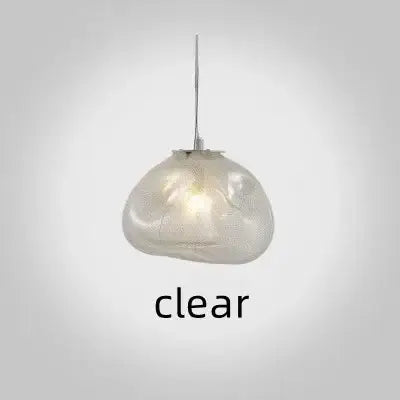 Nordic Cloud Glass Pendant Light – Smoky Grey Designer LED Chandelier in clear glass, artistic and modern ceiling lighting.