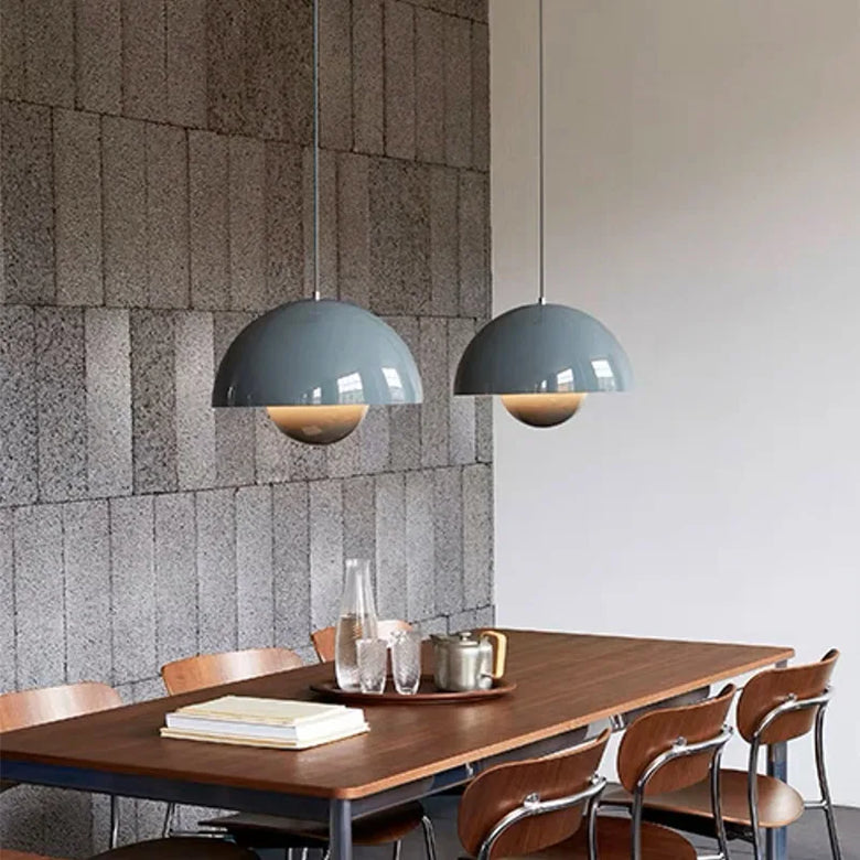 Mid-century Retro Glossy Dome Pendant Lights