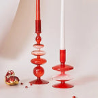 Elegant Red Glass Candle Holders | Shop Now