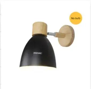 Modern Sconce With Switch in sleek black finish, featuring wood accents and an easy-to-use switch.
