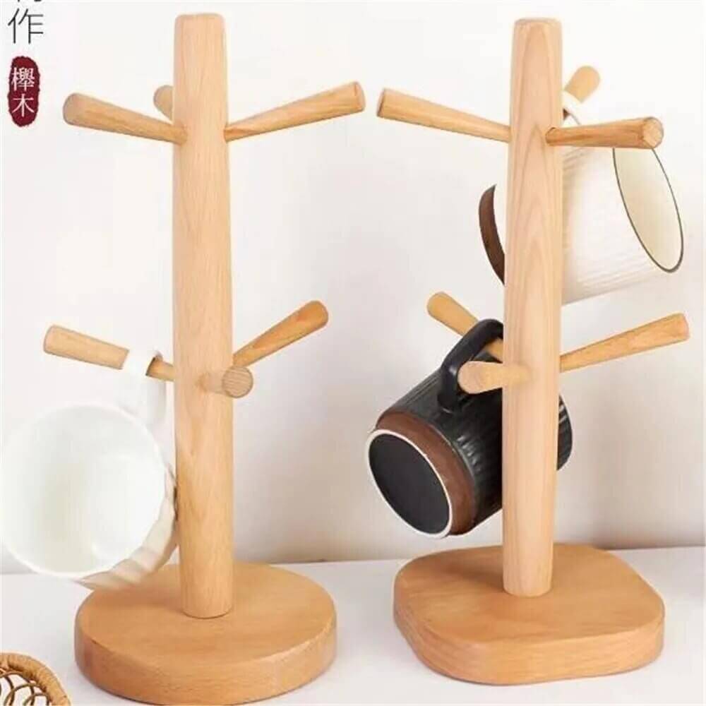 Kitchen Organizers, Kitchen Organizers, Kitchen Organizers, Sturdy Wooden Mug Hanging Display Rack: Mugs Tree in various shapes + colours