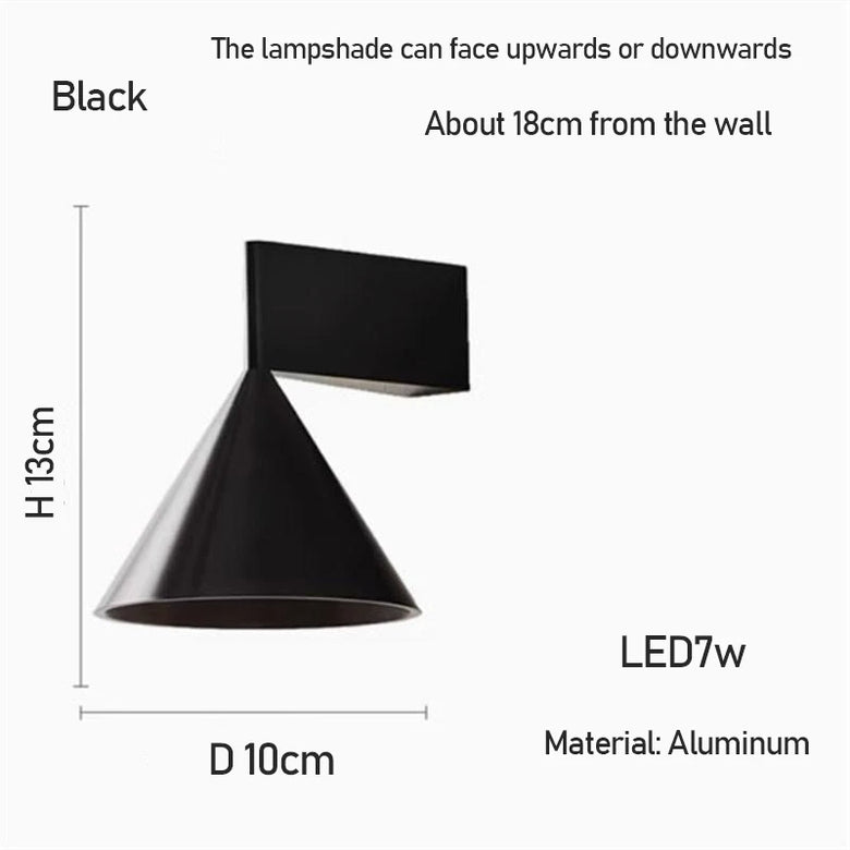 Adjustable Conical Aluminium Wall Light