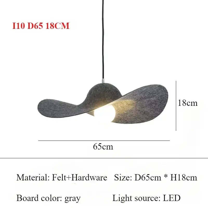 Italian Designer Felt Pendant Light – Sculptural Dome Lamp