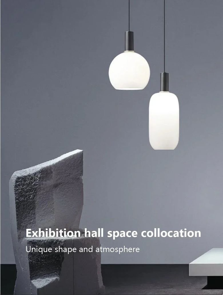 Nordic Glass Pendant Light with Brass Detail