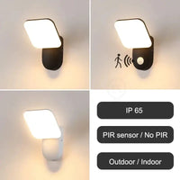 Modern Simple LED Outdoor Wall Lamp showcasing different designs and features including PIR sensor and IP65 rating.