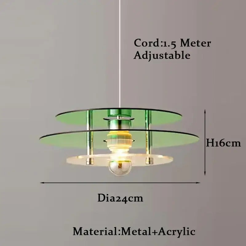 Space Age Acrylic Pendant Light - Vibrant & Colorful