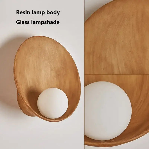 Resin Wall-Mounted Bathroom Light with resin lamp body and glass lampshade for modern home decor.
