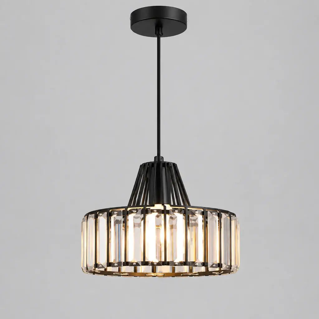 HERO Modern Crystal Drum hanging Lamp n grey background