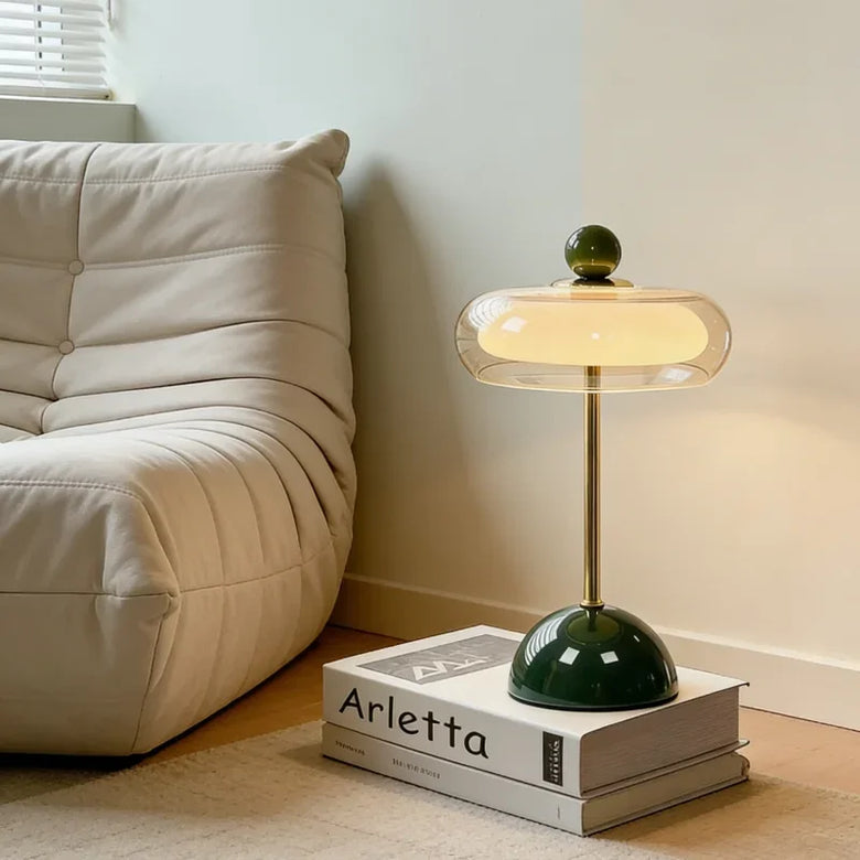 Retro Glass Table Lamp with Touch Control