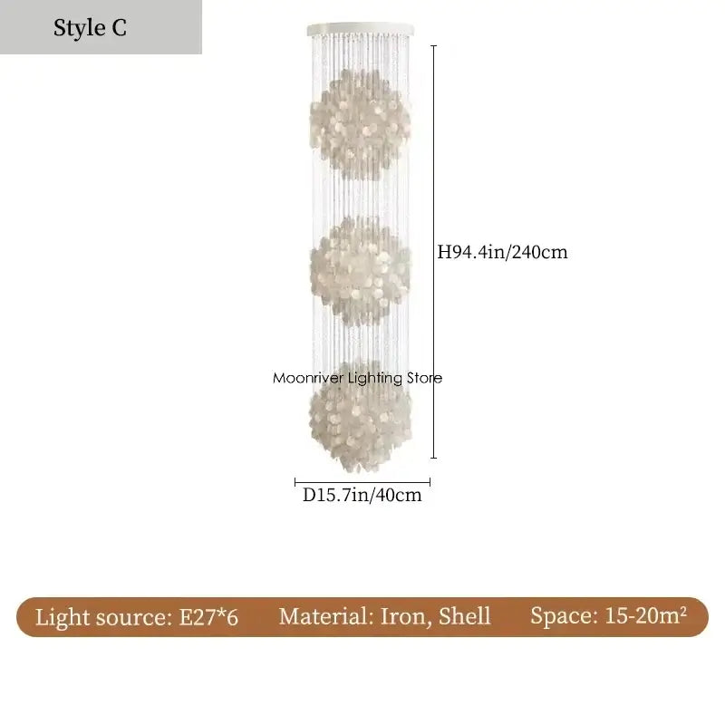 70s Retro Shell Pendant Light