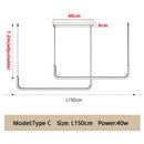 Modern Minimalist Kitchen Island Lighting - Black & Gold Options dimensions and model specifications, Type C, size L150cm, 40w power.