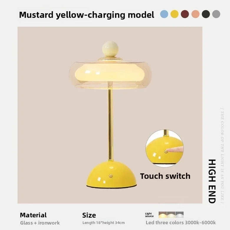 Retro Glass Table Lamp with Touch Control