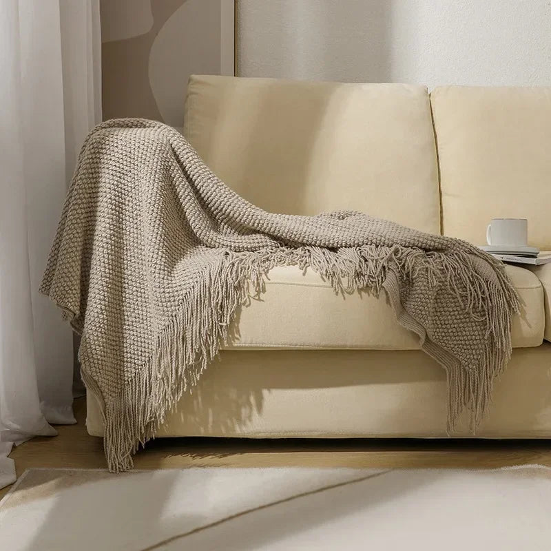 Nordic Style Knitted Throw