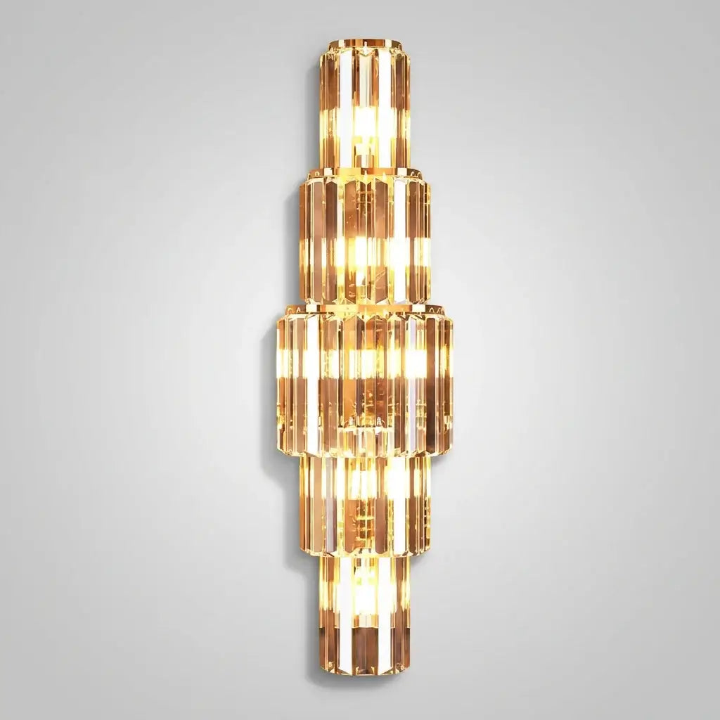 Hero, Luxurious Crystal wall light on a grey wall.