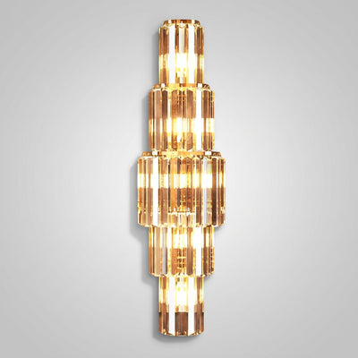 Hero, Luxurious Crystal wall light on a grey wall.