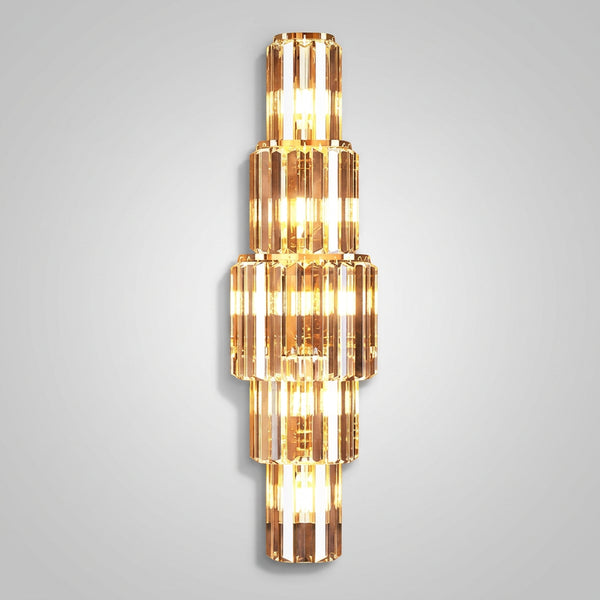 Hero, Luxurious Crystal wall light on a grey wall.