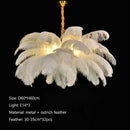 Nordic Feather Pendant Light – Art-Inspired Modern Ceiling Chandelier with elegant white feathers and metal details.