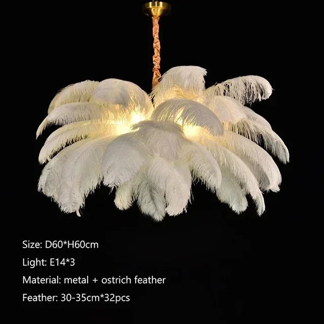 Nordic Feather Pendant Light – Art-Inspired Modern Ceiling Chandelier