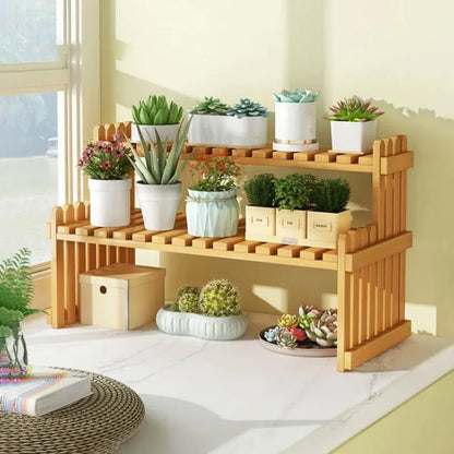 Wooden Indoor Plant Stand – Stylish Multi-Layer Flower Pot Organizer