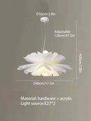Nordic Simple Chandelier with adjustable height and elegant flower design, made of hardware and acrylic.