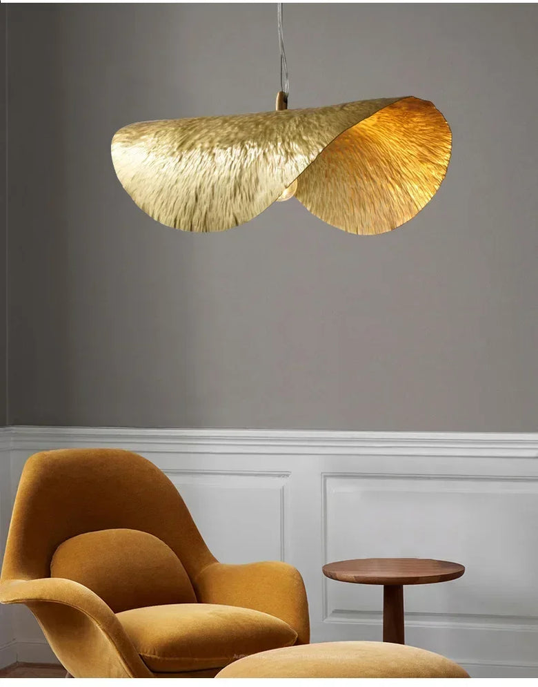 Gold Ginkgo Leaf Pendant Light
