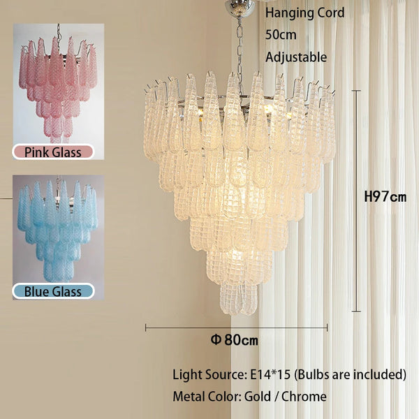 Vintage Drop Glass Chandelier with LED