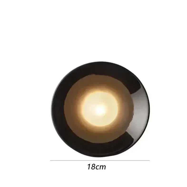 Bauhaus Round Metal Wall Lamp Paint Black/white 15cm/18cm Wall Light for Home Living Room Dining Room Bedroom LED Lighting