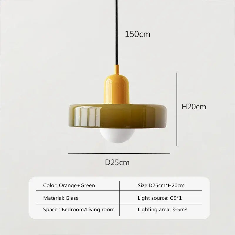 Italian Glass 70s Pendant Lights | Vintage Elegance | Shop Now! showcasing orange and green design with glass and metal materials.
