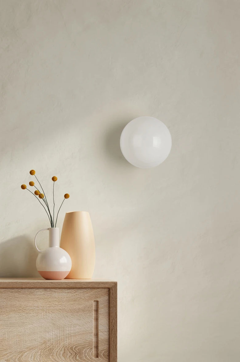 Frosted Glass Globe Wall Light - Modern LED Sconce