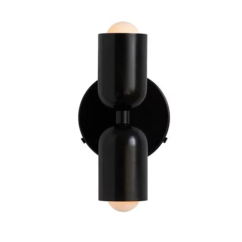 Postmodern Two-Tone Pill Wall Sconce, on black plate