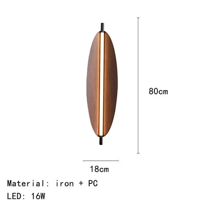 Modern Brown Leaf Wall Light – Sculptural LED Wall Sconce in Metal dimensions: 80cm x 18cm, iron and PC material