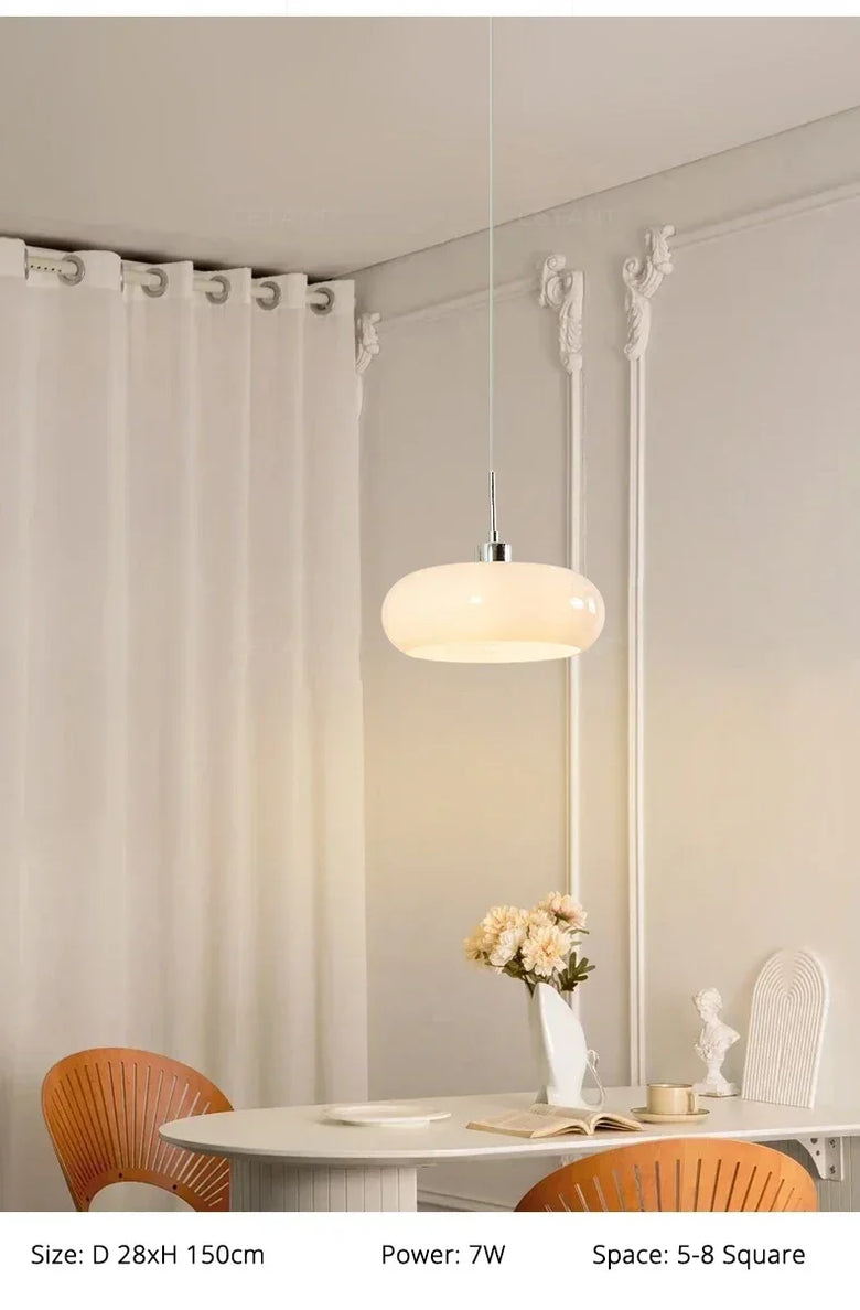 Bauhaus Glass LED Hanging Light I Orange/ White I Various Designs