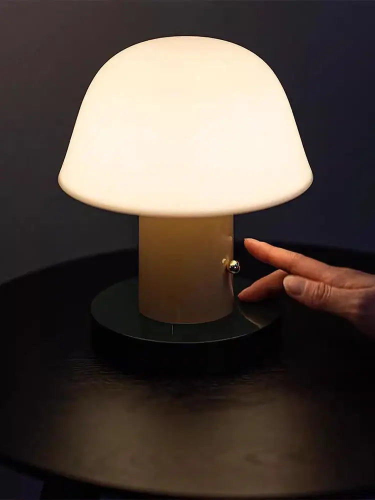 Cordless Mushroom Table Lamp – Stylish Rechargeable Night Light