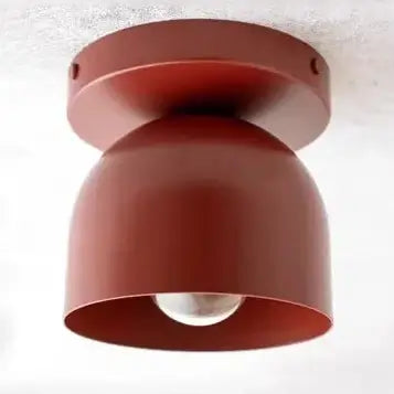 Compact Iron Ceiling Light with Dome Shade featuring a smooth, dome-shaped iron design on a ceiling.