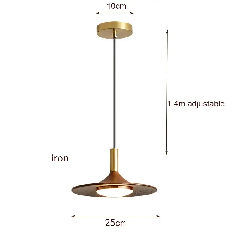 Walnut Mid Century Modern Chandelier