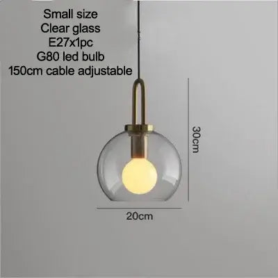 Grey Frosted Sphere Glass Hanging Lamp with clear glass design and adjustable cable for versatile home decor.