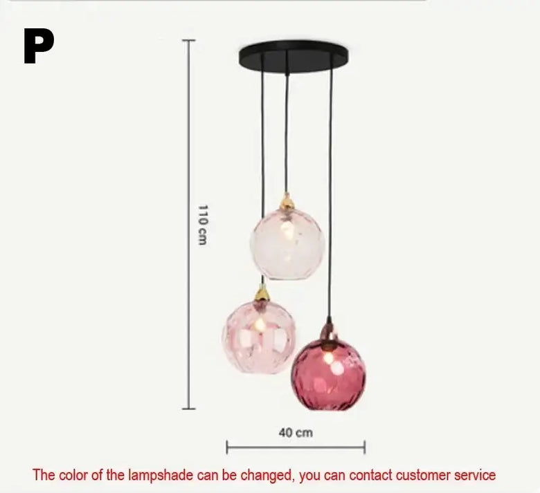 Delicious Lollipop Modern Pendant Light featuring colorful glass balls and sleek black finish.