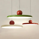 Modern Minimalist Pendant Lamp – Elegant Bedside & Dining Room Lighting in cream, red, and green colors.