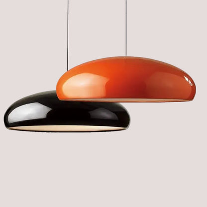 Simple Hanging Lamp featuring a glossy black and orange pendant, ideal for modern home decor.