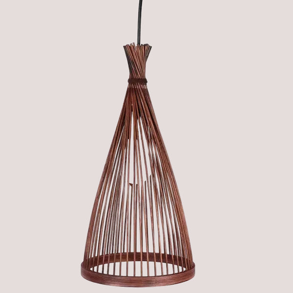 Simple Wicker lamp shade made of hand-woven bamboo, showcasing a unique and natural design for eco-friendly decor.