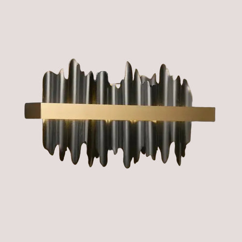 Striking Black and Gold Wall Lamp featuring a modern design with luxurious materials.