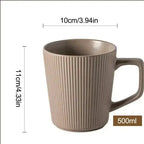 Nordic Matte Striped Ceramic Mug 500ml