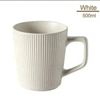 Nordic Matte Striped Ceramic Mug 500ml