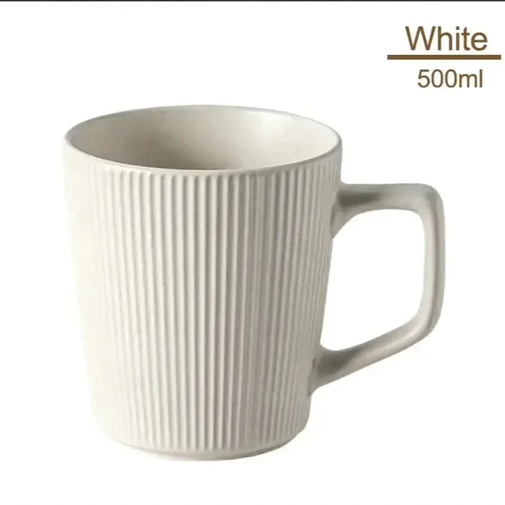 Nordic Matte Striped Ceramic Mug 500ml